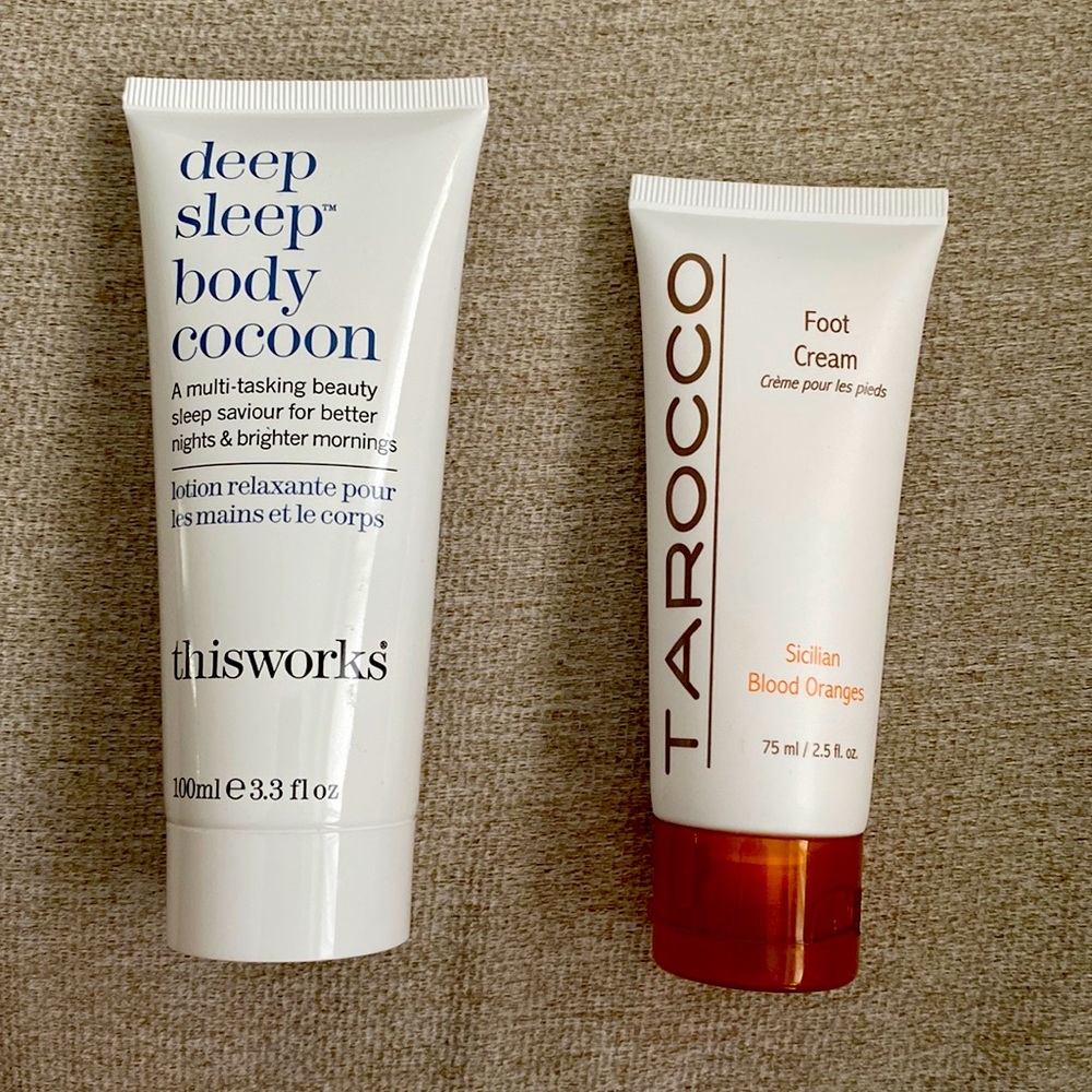 TARCCO foot cream & THISWORKS body cocoon (NEW. Not opened )